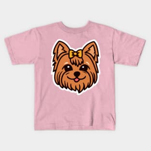 Kawaii Yorkshire Terrier Dog Lover Yorkie Retro Kids T-Shirt